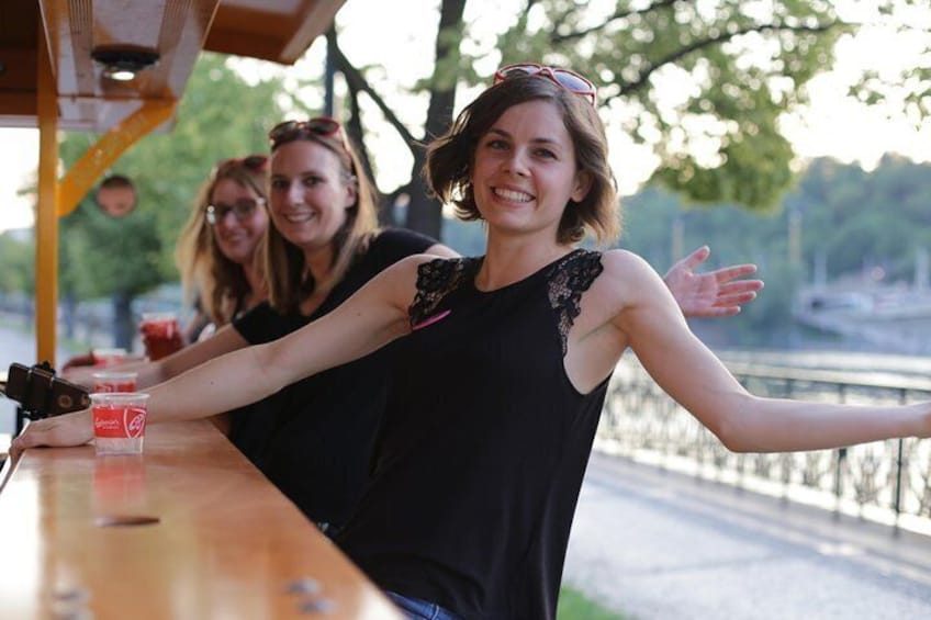 Prague: 1,5- Hour Beer Bike with Unlimited Czech Beer