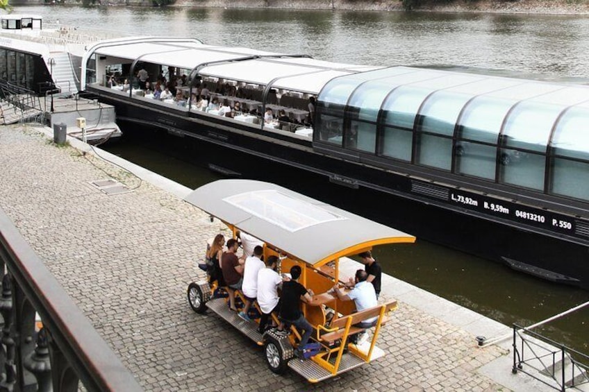 Prague: 2- Hour Beer Bike with Unlimited Czech Beer