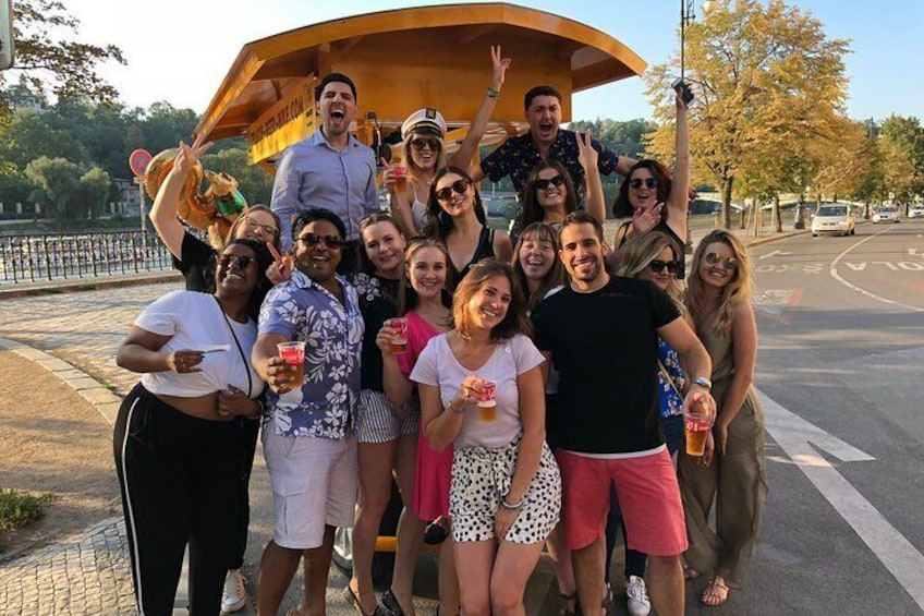 Prague: 2- Hour Beer Bike with Unlimited Czech Beer