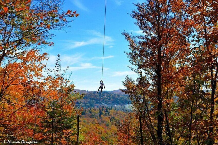 Ziplines over Laurentian Mountains at Mont-Catherine