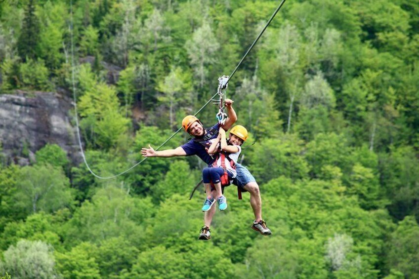 Ziplines over Laurentian Mountains at Mont-Catherine