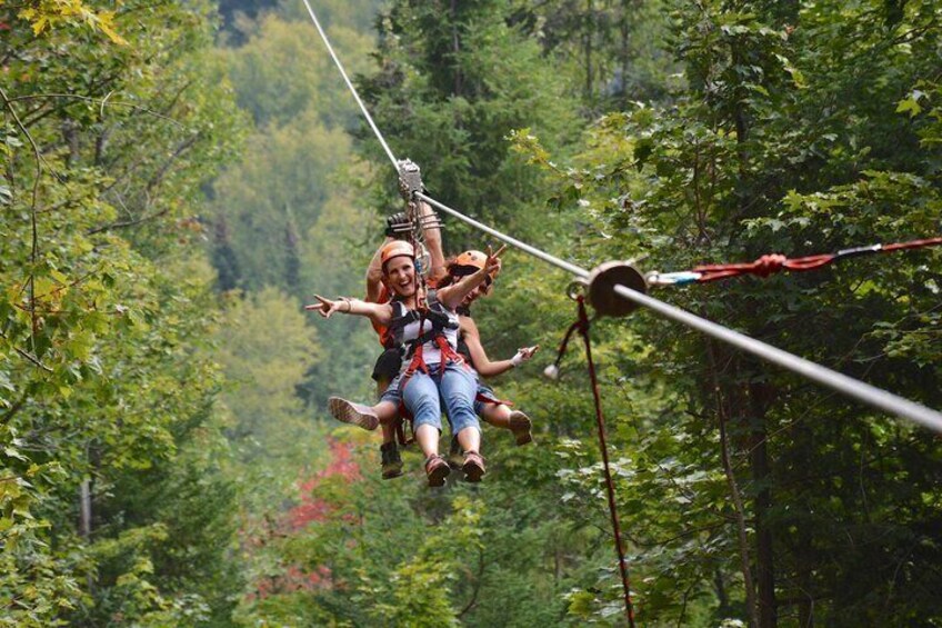 Ziplines over Laurentian Mountains at Mont-Catherine