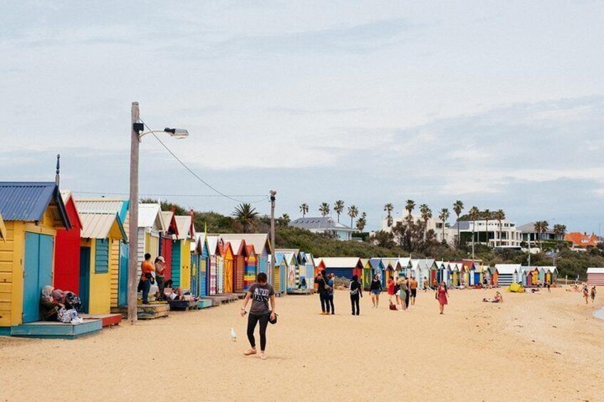 Dendy Street Beach in Brighton is well-known for its 82 colorful bathing boxes which make for a great photoshoot location.