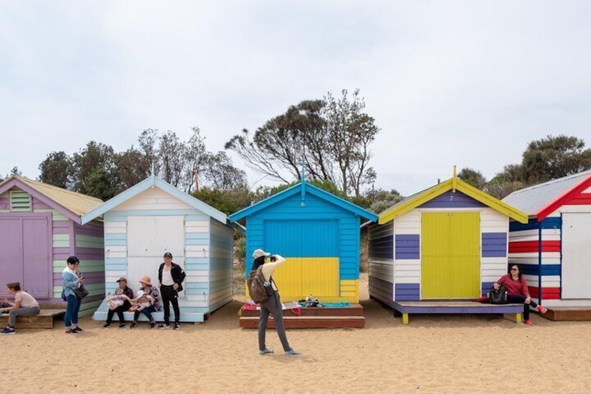 Dendy Street Beach in Brighton is well-known for its 82 colorful bathing boxes which make for a great photoshoot location.