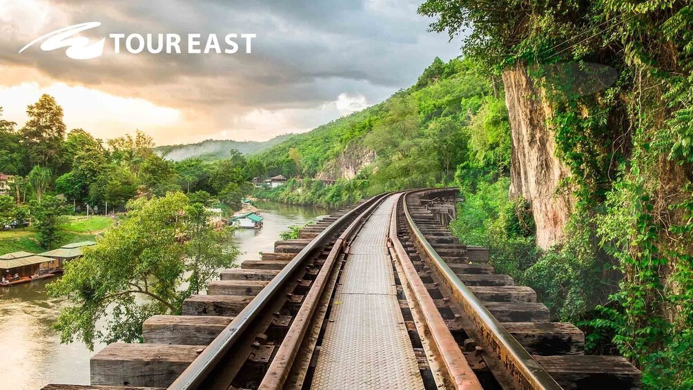 Train tracks over River Kwai in Thailand