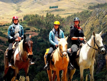 Horseriding back in Saqsayhuaman and inca ruins Cusco