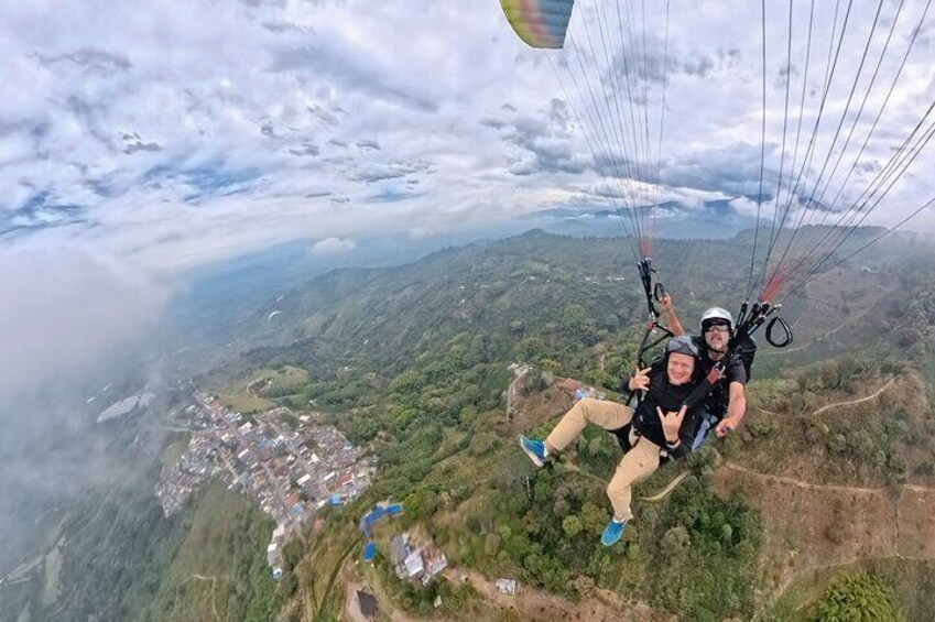 Unique experience flying paragliding