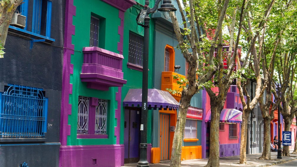 Colorful buildings in Santiago