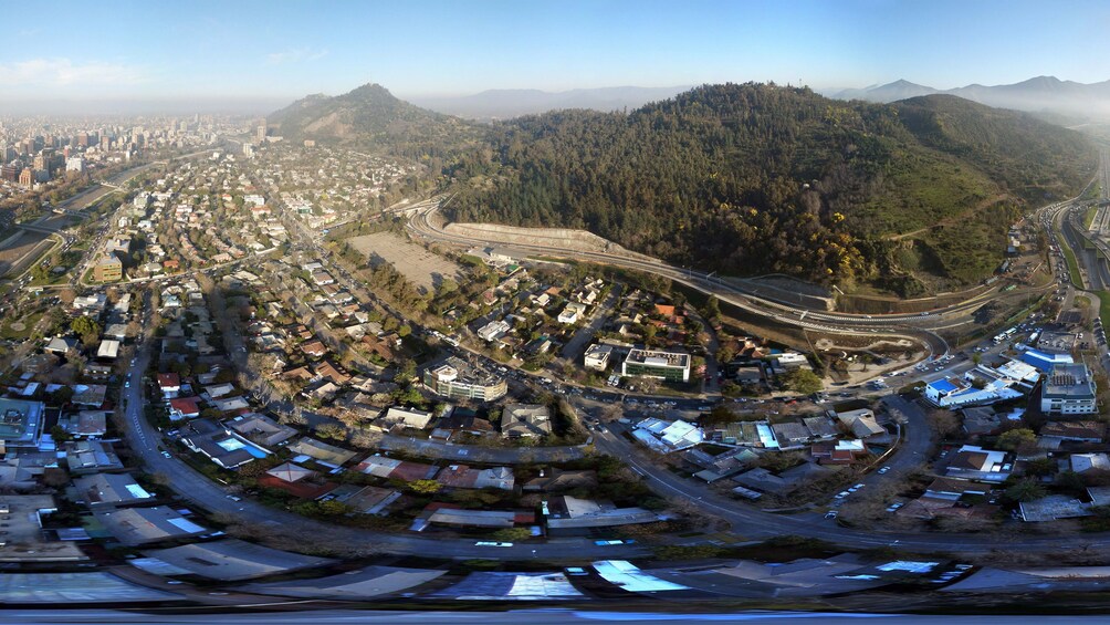 Aerial view of Santiago