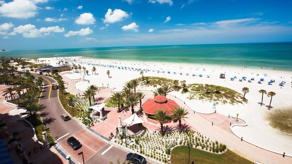 Panoramic view of Clearwater Beach in Clearwater, Florida.