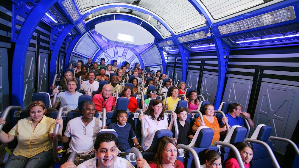 Flight simulation with group at Kennedy Space Center in Orlando.