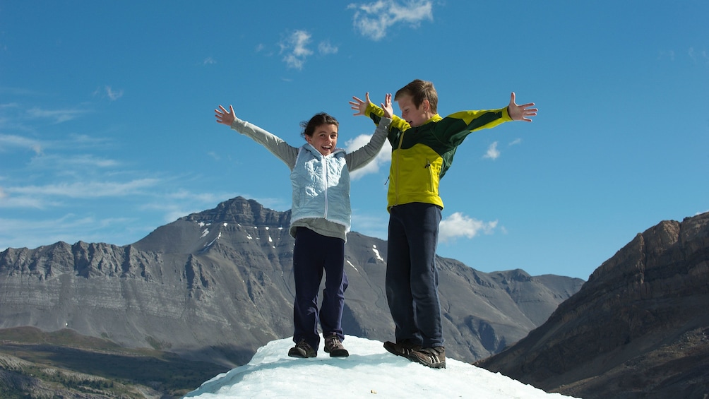 Children accompanied by their parents are welcome to join the excursion onto the Columbia Icefields