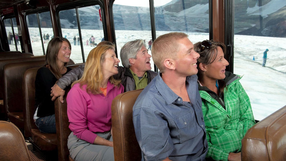 Traverse the Columbian Icefields while riding comfortably in a customized off-road tour bus