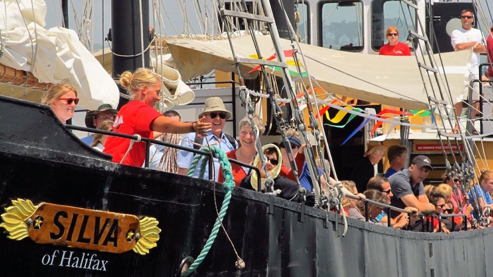 close up of people on Tall Ship Silva