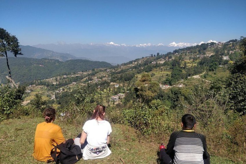 Villages on the way with terraced farmlands