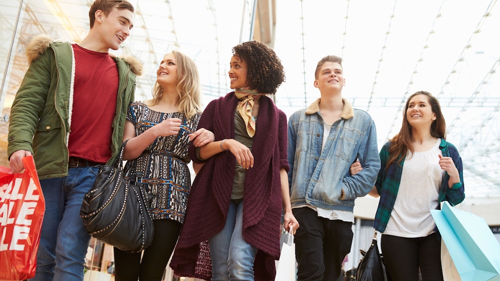 Shopping group at a mall in New York City