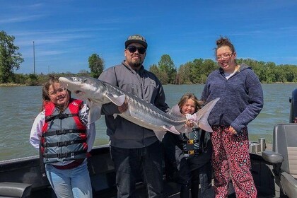 Private Guided Sturgeon Fishing Trip - up to 4 guests - Day Trip