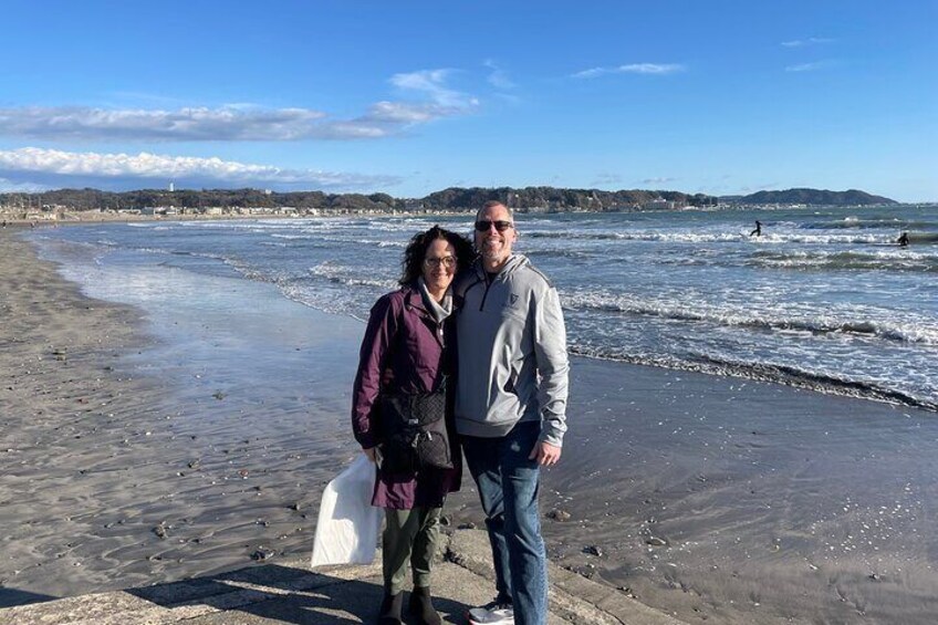 Yuigahama beach in December