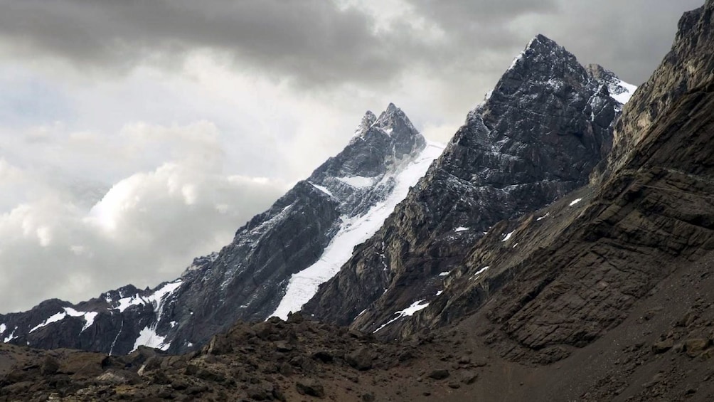 Snow dusted peaks of the Andes mountain range in Argentina