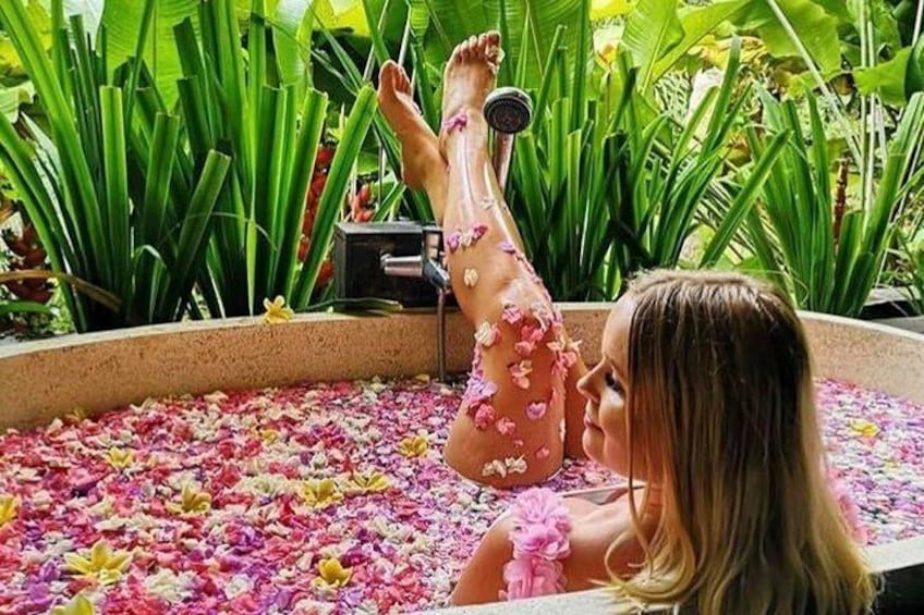 Flower bath for spa In ubud