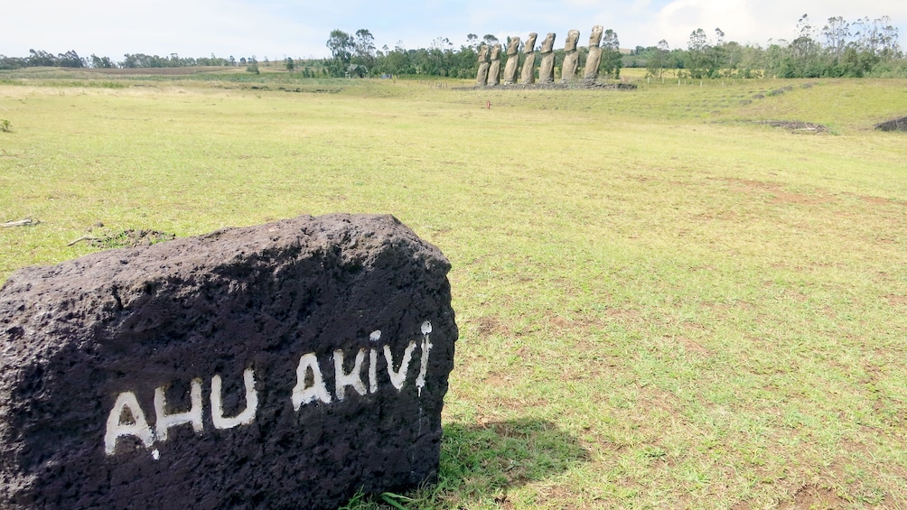 View of Ahu Akivi site on Easter Island 