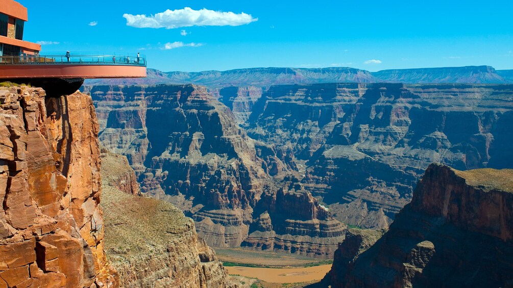 Panoramic view of the Skywalk Odyssey over the Grand Canyon