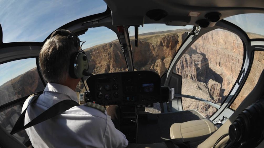 Interior view of helicopter.