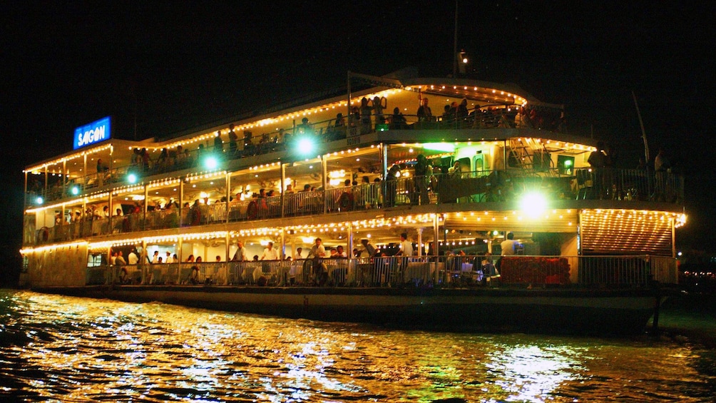 Panoramic view of the Saigon River Dinner Cruise in Ho Chi Minh City 