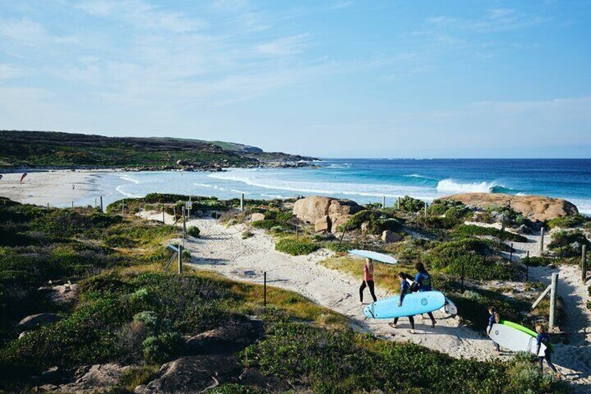 The path to adventure. Follow the picturesque Redgate Beach walkway as you head to your unforgettable surf lesson.