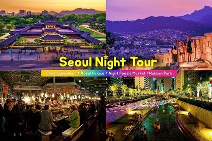 Tour notturno di Seoul (mercato di Gwangjang, palazzo reale e parco Naksan)