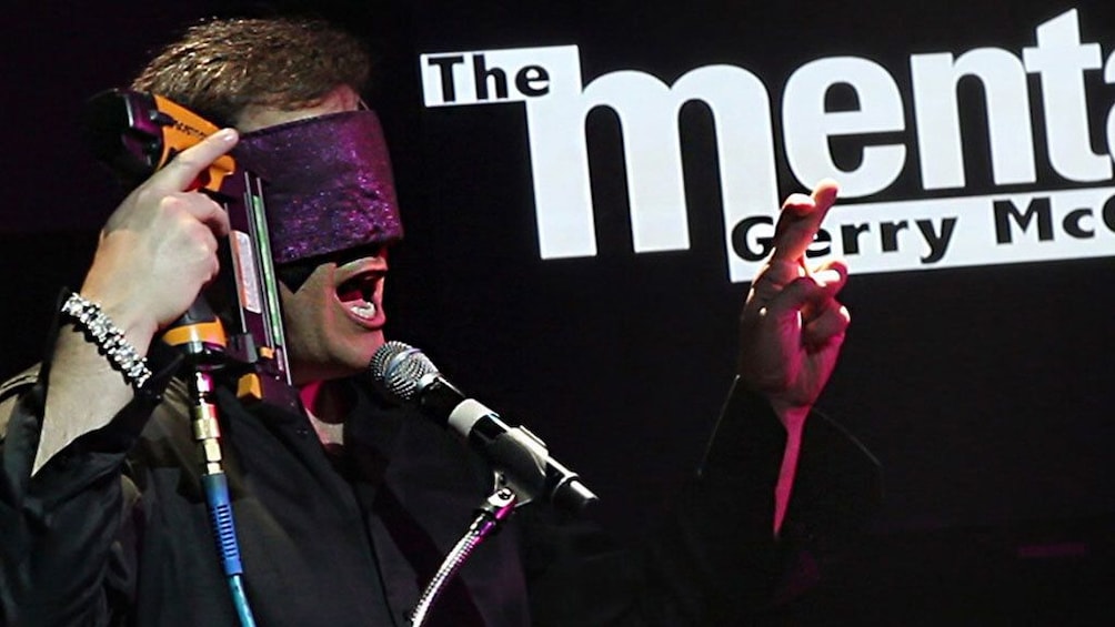 Close up image of Gerry McCambridge at The Mentalist show in Las Vegas