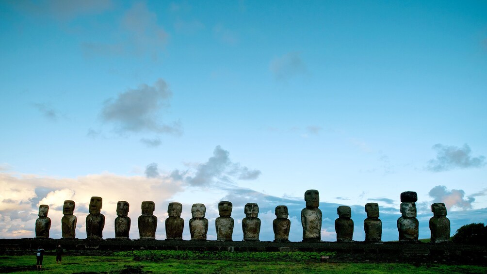 Row of statues in Easter Island