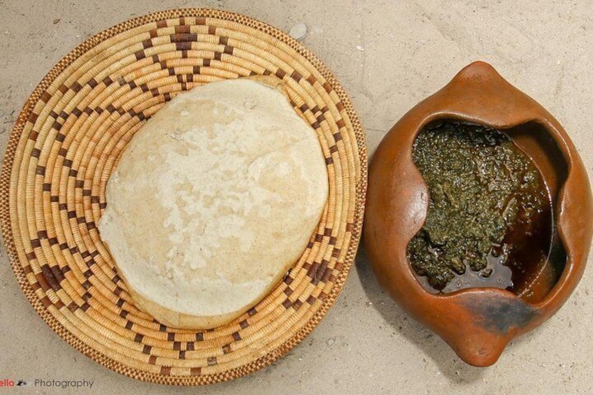 Mahangu pap and spinach