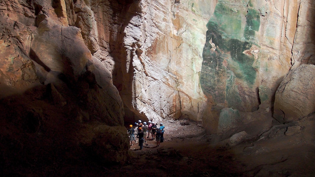 tour group in cave in fiji