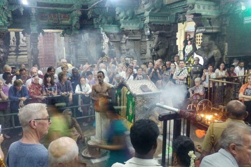 Night Ceremony Pooja in progress