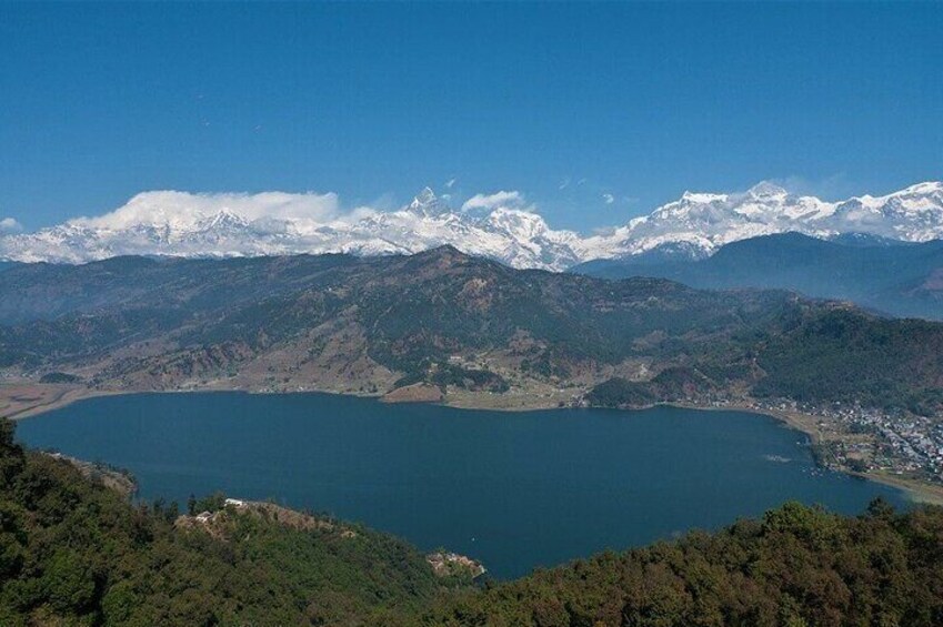 view from peace pagoda pokhara