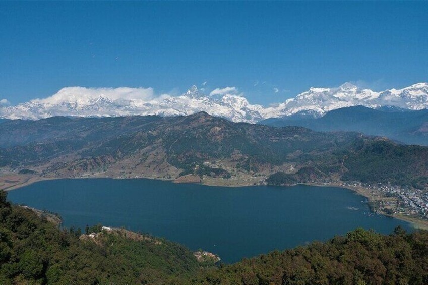 view from peace pagoda pokhara