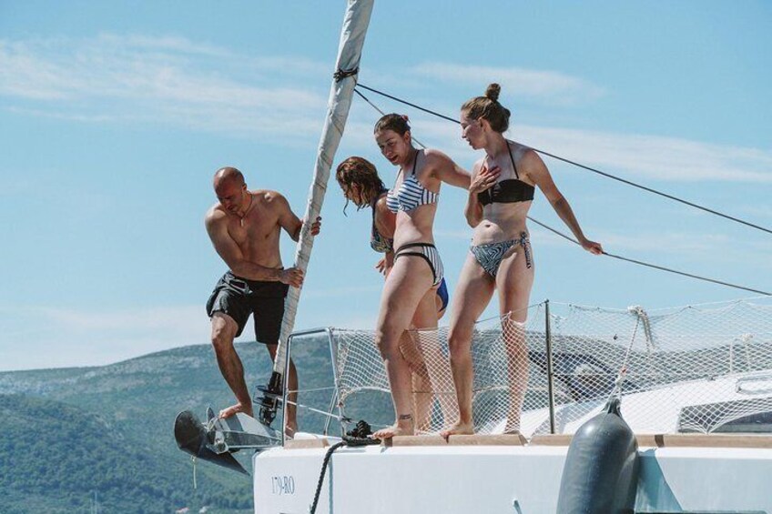 Full Day Sailing on a comfort yacht around Hvar and Pakleni islands- small group