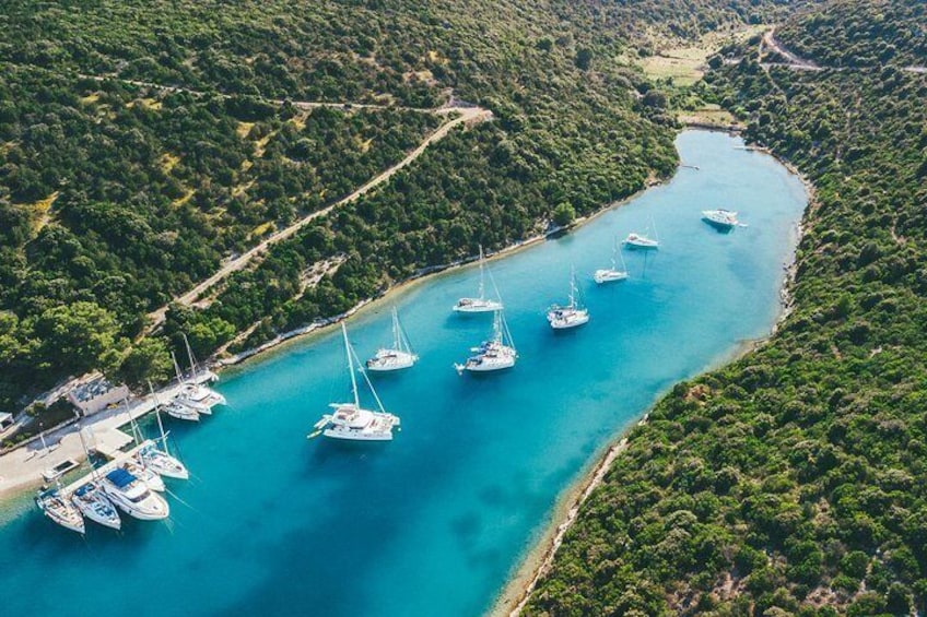 Full Day Sailing on a comfort yacht around Hvar and Pakleni islands- small group