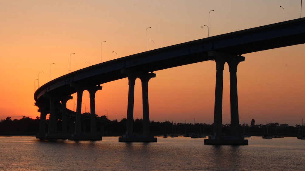Coronado Bridge at sunset in San Diego