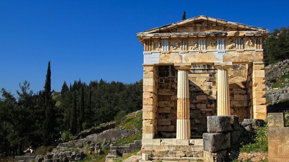 Ruins of the Arthenian Treasury in Delphi