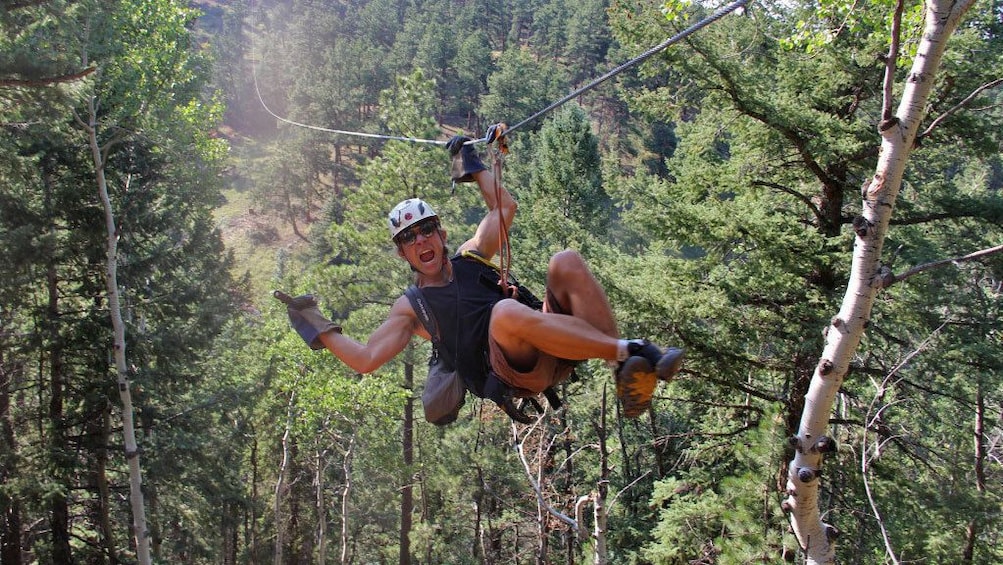 Having a blast ziplining in Denver