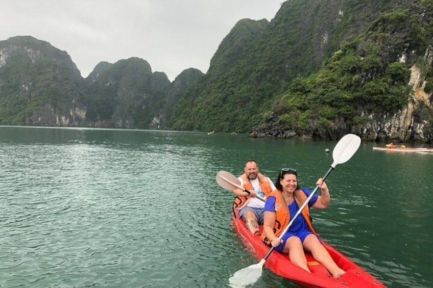 Kayaking in Halong Bay with Cozy Vietnam Travel in Halong Bay Budget Cruise Package Tour