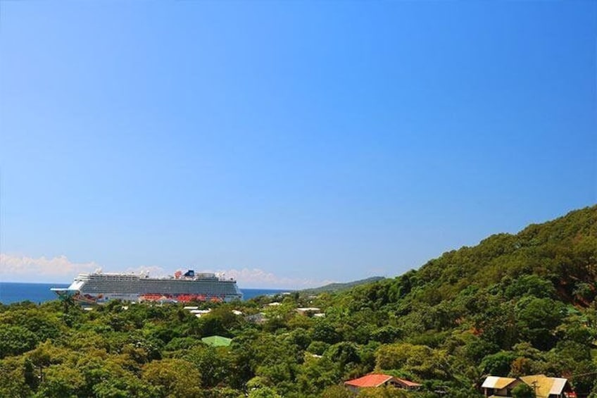 A view of Coxen Hole little village cruise port