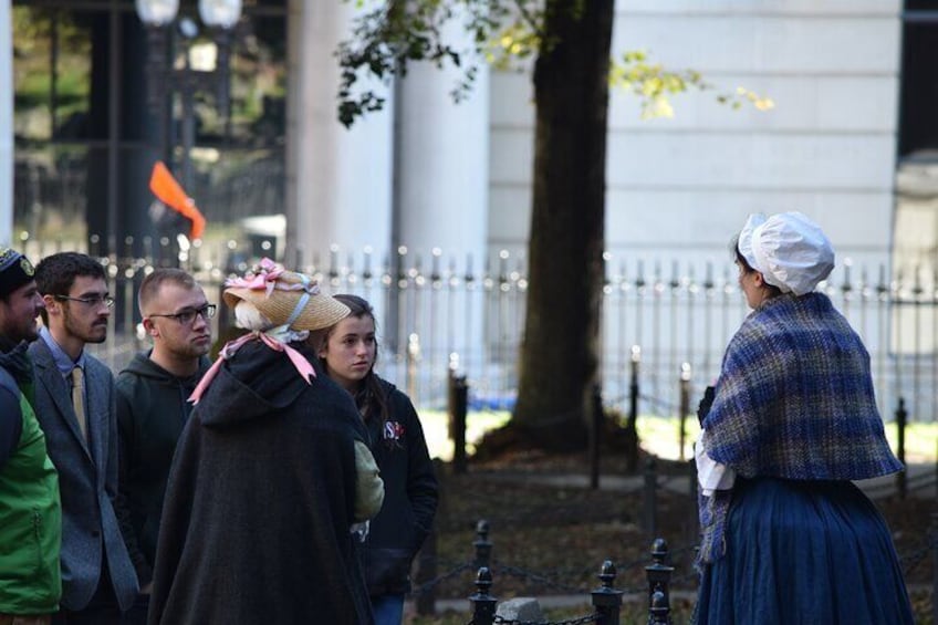 A tour in Action at The Old Granary Burial Ground