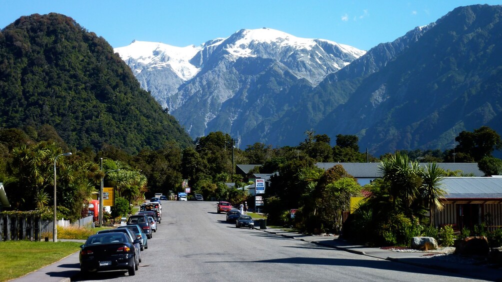 City view of Franz Josef Glacier in West Coast Franz Josef Glacier tour in Christchurch New Zealand. 