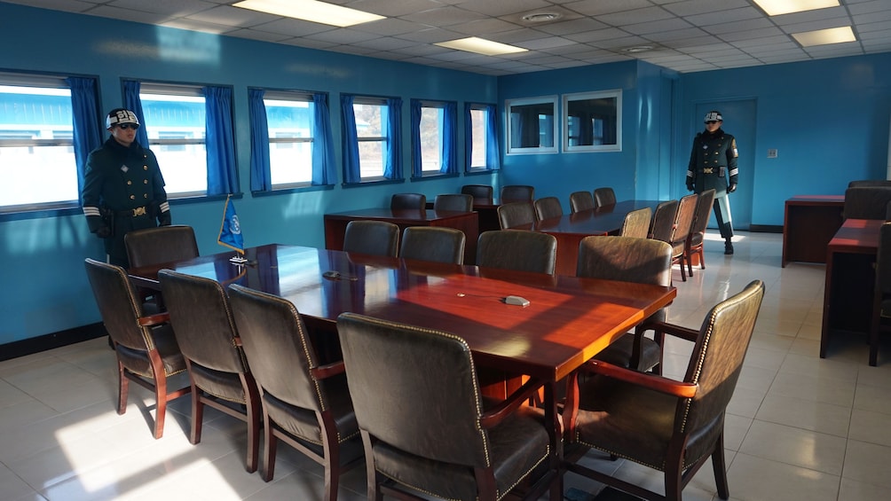 Show item 3 of 5. View inside the Joint Security Area in Korea