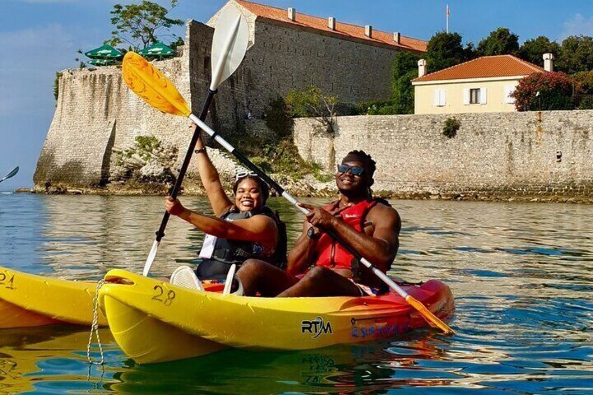 Enjoy a 3 to 3,5 hour SUP and kayaking guided tour along the amazing Budva bay
with beautiful costal caves and 2500 year Budva Old Town view.
