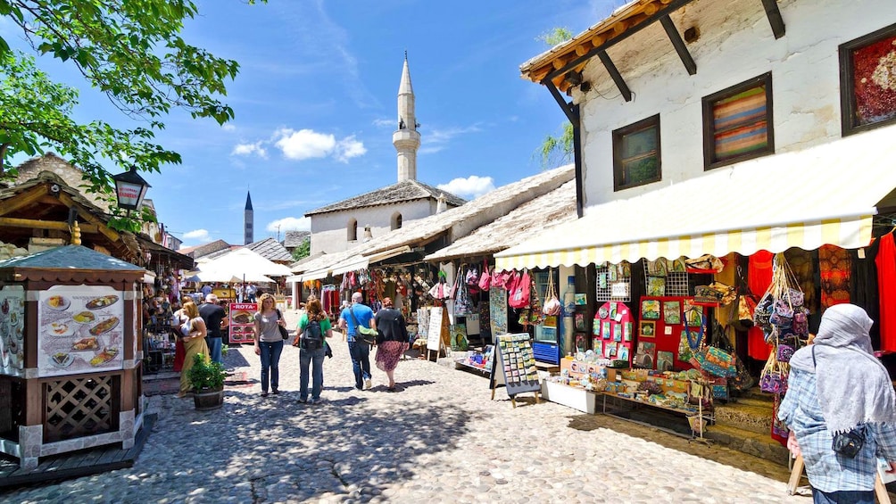 Outdoor shops and market in Mostar