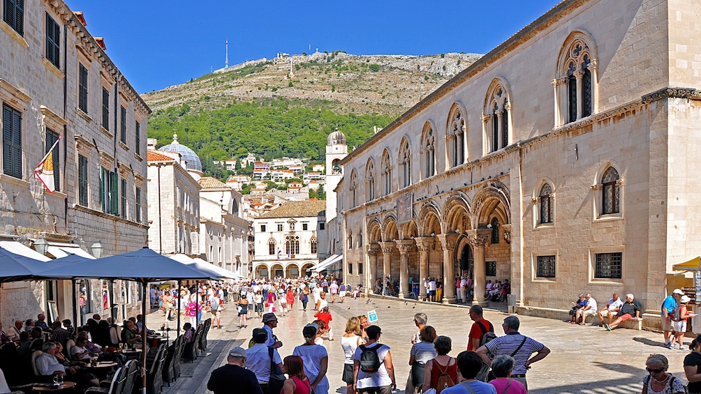 Crowded streets at the Old Town of Dubrovnik